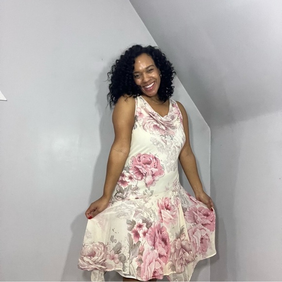 Vintage Y2K Coquette Floral Gown Fairycore Dress Asymmetric Ballet Lace Romantic - Picture 7 of 15